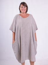 Striped Cotton Parachute Dress With Pockets - 9215 Stripe, Dresses, Pure Plus Clothing, Lagenlook Clothing, Plus Size Fashion, Over 50 Fashion